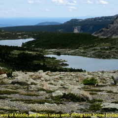 From Faraway view of Middle and Swim lake with Dining tent below © Gail Newell